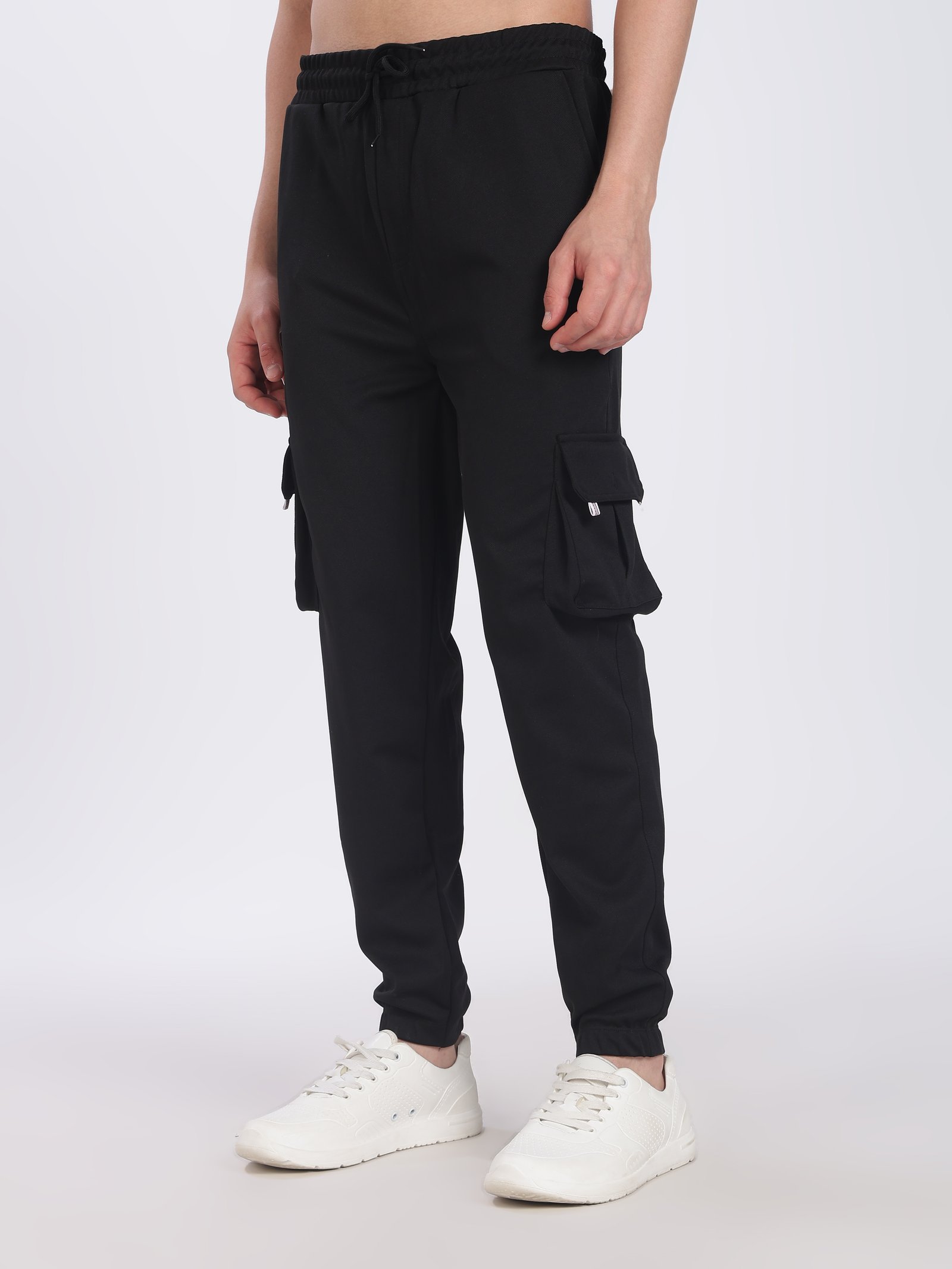 Lycra 6 Pocket Cargo Pant With cuff (Black)